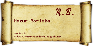 Mazur Boriska névjegykártya